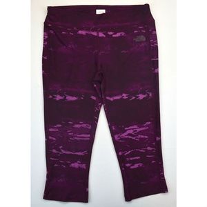 Womens Pulse Capri Tights Pants Purple Print NWT